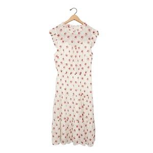 Montaeu Floral Print Sleeveless Tiered Midi Dress Medium M